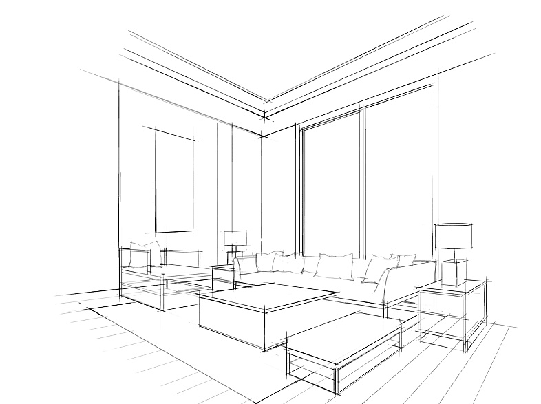 手绘表达|空间|室内设计|半边框 - 原创作品 - 站酷 (zcool)