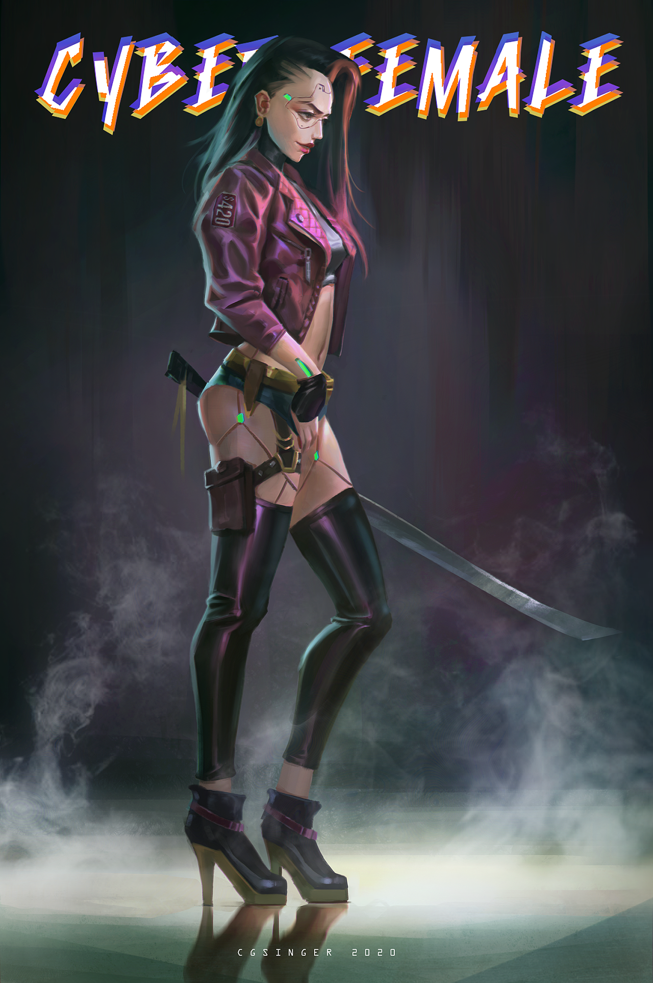 赛博少女|插画|概念设定|cg老神棍 - 原创作品 - 站酷 (zcool)