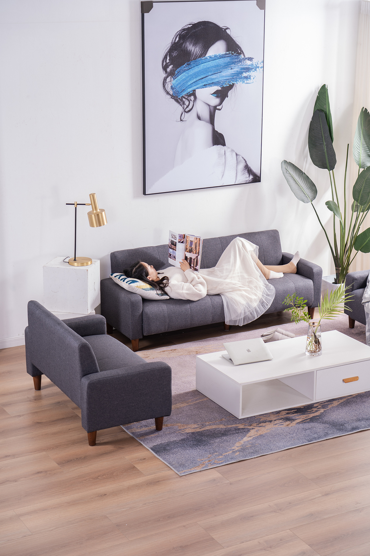 北欧简约宜家小沙发公寓沙发