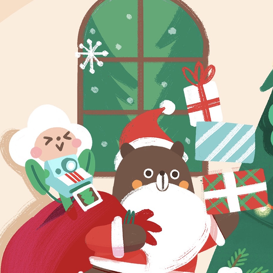 圣诞（图ZMTM1MzI3ODg4） - 商业插画 - 站酷设计师叶韵YEYUN原创素材 - 站酷ZCOOL