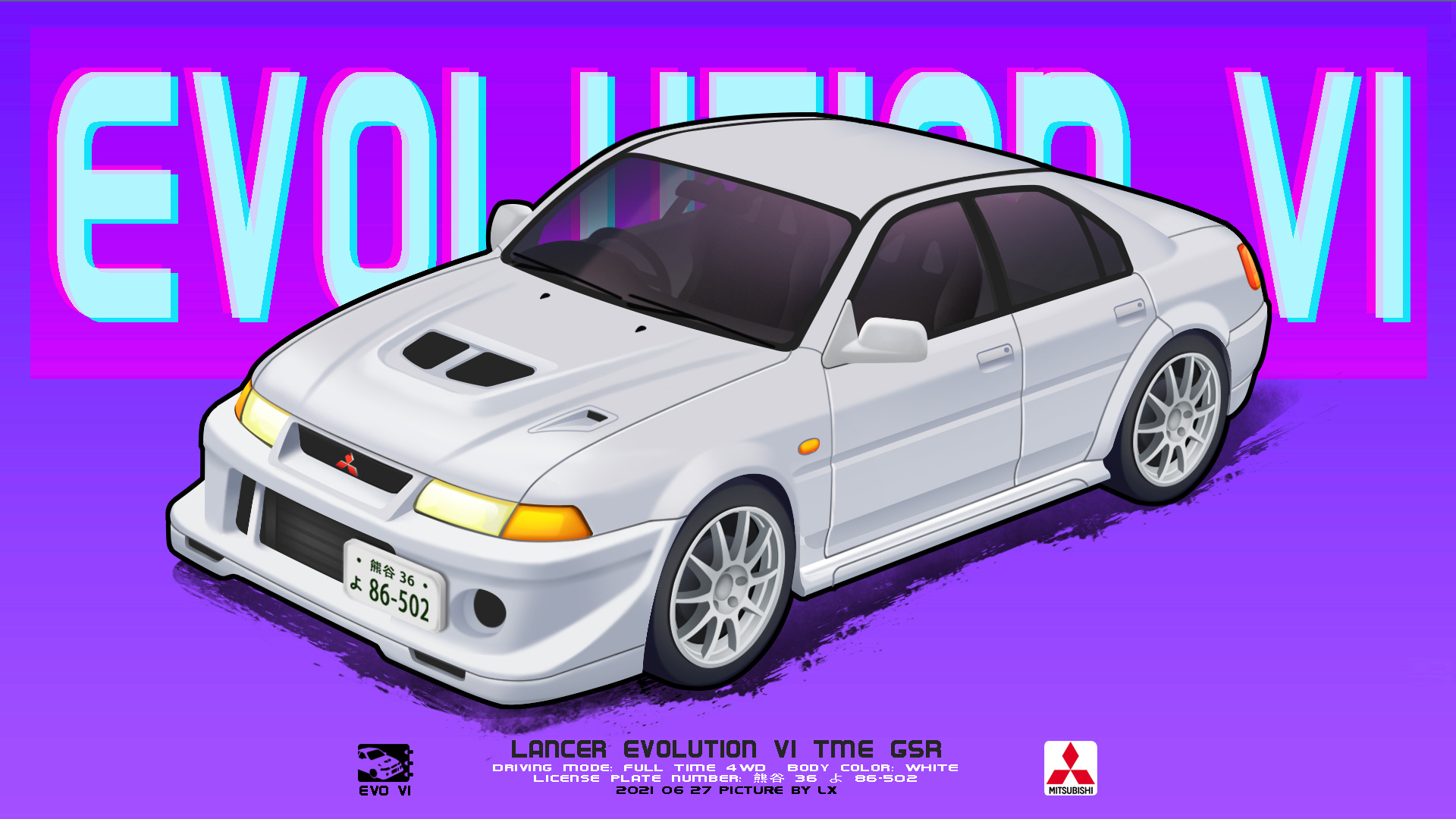 《头文字d》一条座驾 三菱 lancer evolution vi gsr