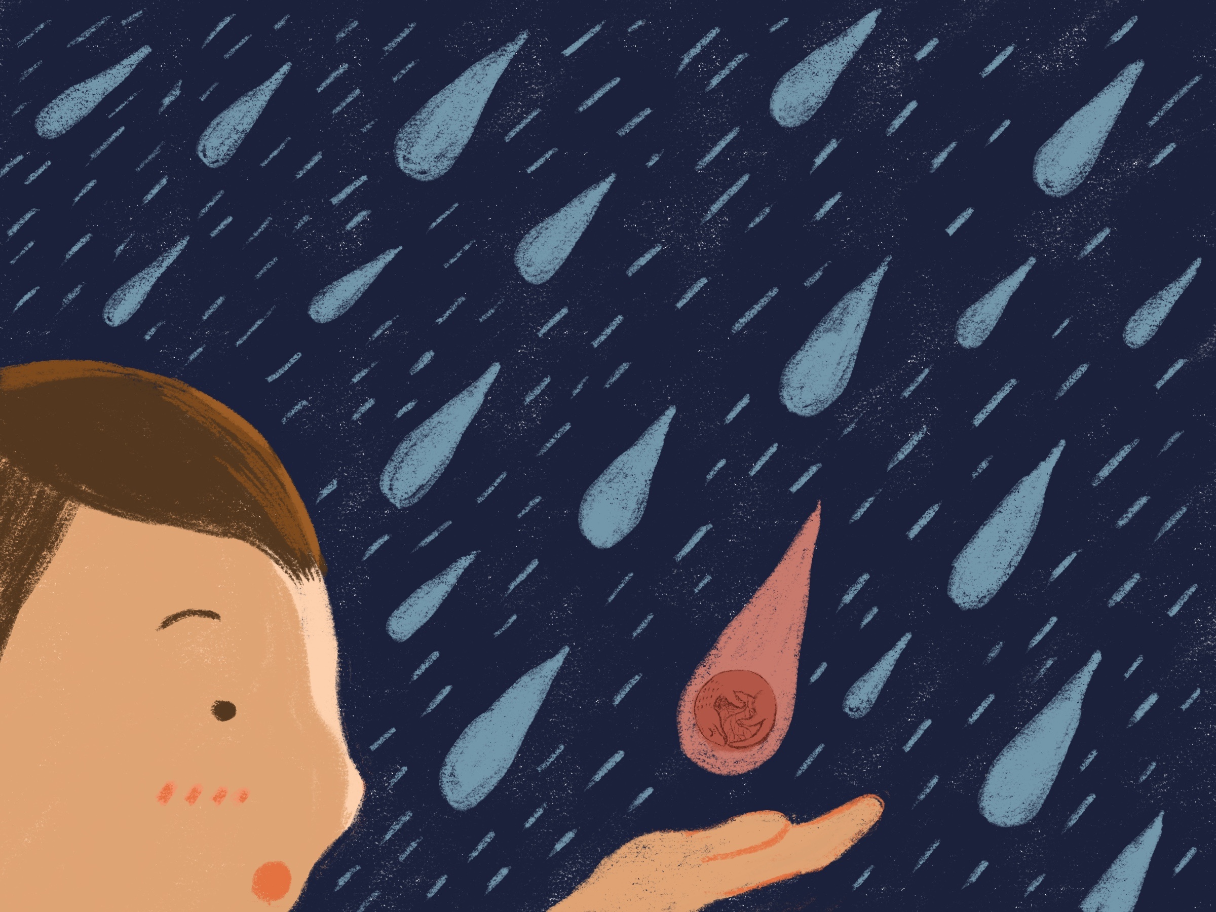 《雨滴》|插画|儿童插画|Walnut核桃 - 原创作品 - 站酷 (ZCOOL)