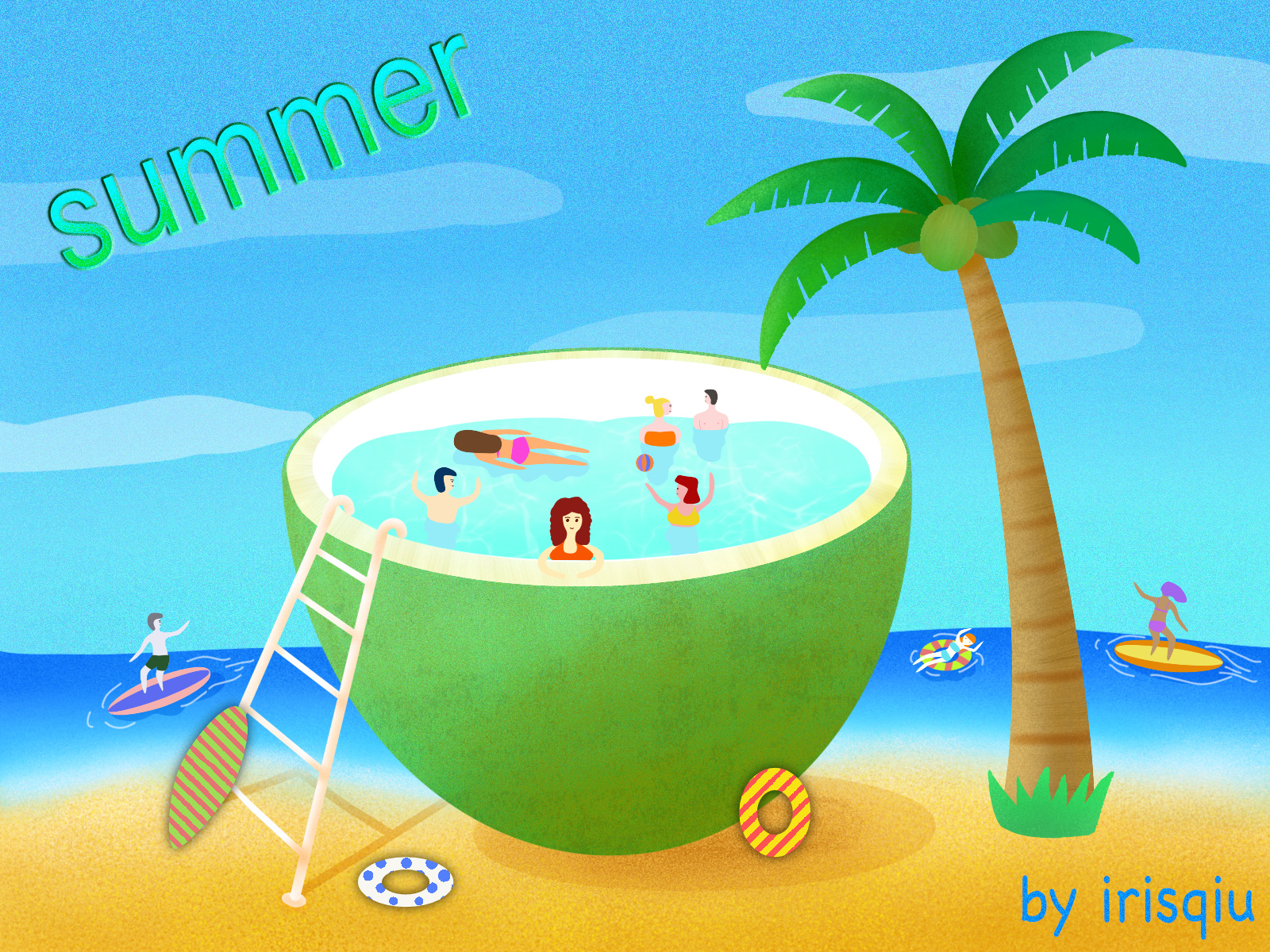 你的夏天是什么颜色呢|插画|插画习作|Fangpeiii - 原创作品 - 站酷 (ZCOOL)