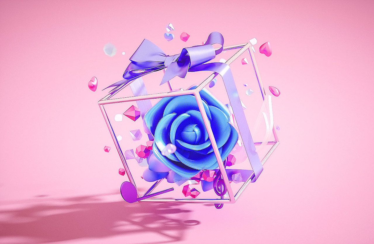 3d线上礼物设计——玫瑰