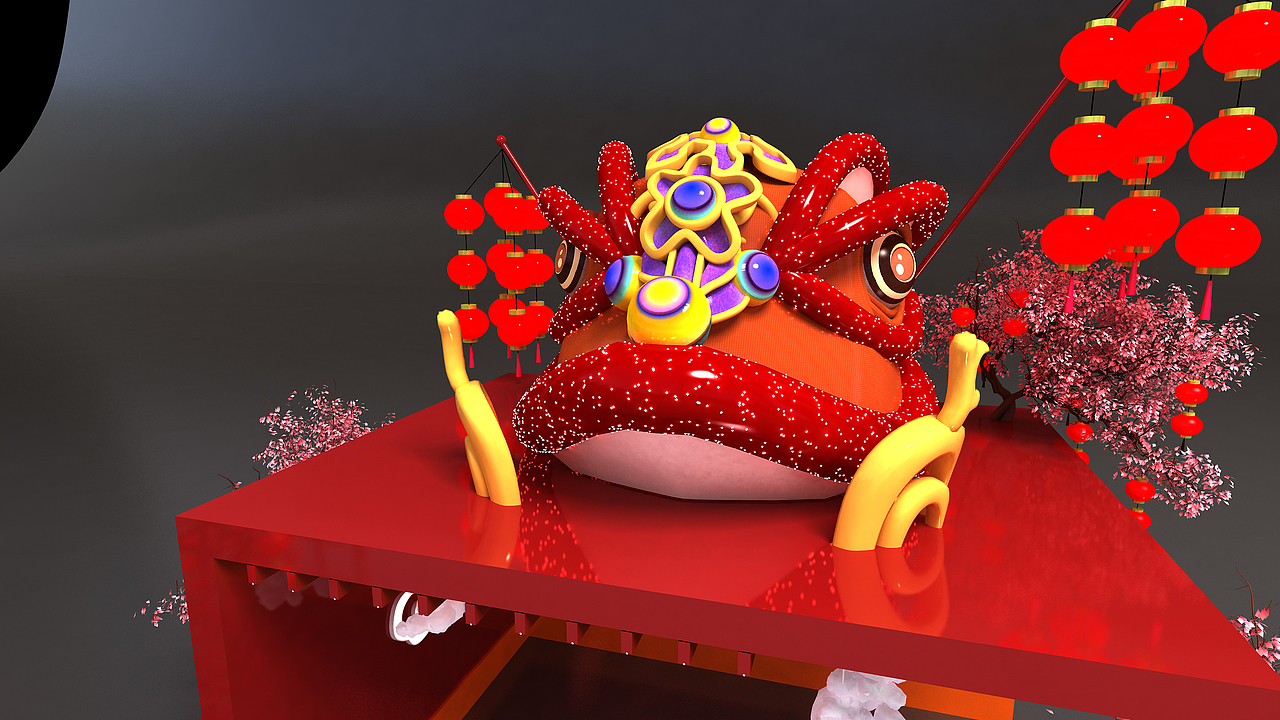 舞狮-国风美陈（简化版）（图ZMjE1MDQxOTQw） - 其他三维 - 站酷设计师Redem_奥利尔原创素材 - 站酷ZCOOL