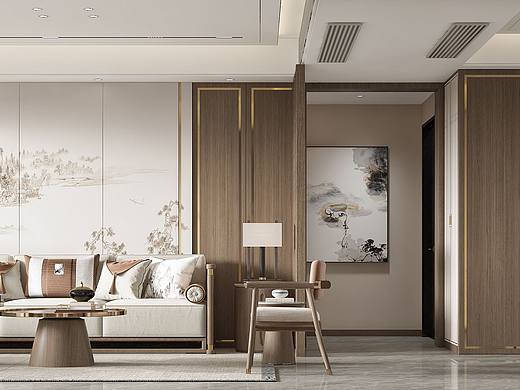 新中式客餐厅出图