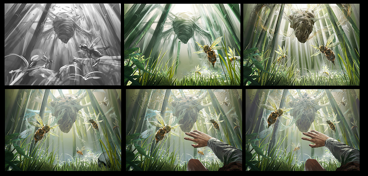 《雨林蜂巢穴 》创作步骤和样板展示（图ZMjI5NjIzNzg4） - 创作习作 - 站酷设计师dj9fun原创素材 - 站酷ZCOOL