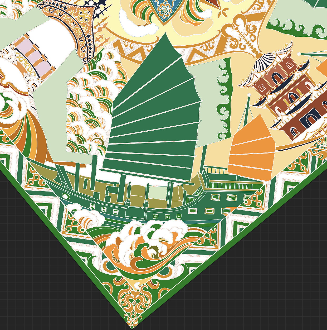 海上丝绸之路文创丝巾设计