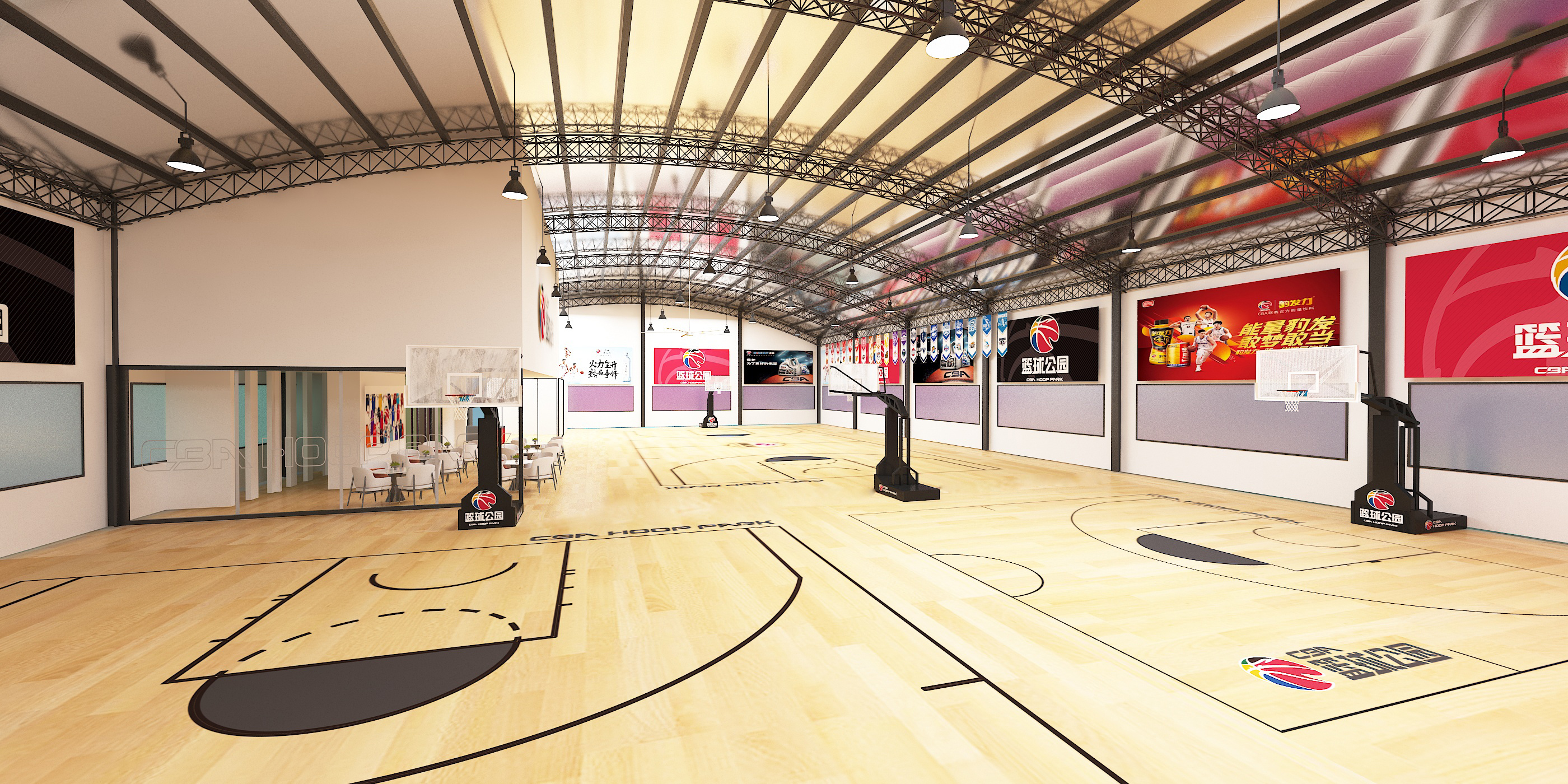 篮球公园3d渲染设计