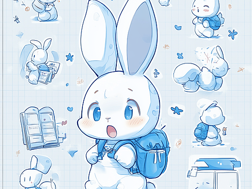 一组兔兔贴纸（个人主页-ZNzA1MzIxNDA=） - AI作品 - 站酷设计师Kimberlyy原创素材 - 站酷ZCOOL