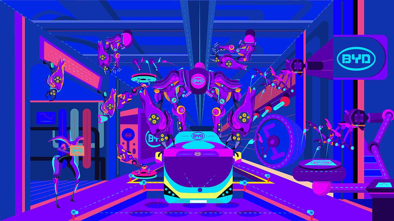 “e“域之城-科技车间（图ZMTkwMDU1ODgw） - 商业插画 - 站酷设计师不会画画的小怪兽原创素材 - 站酷ZCOOL