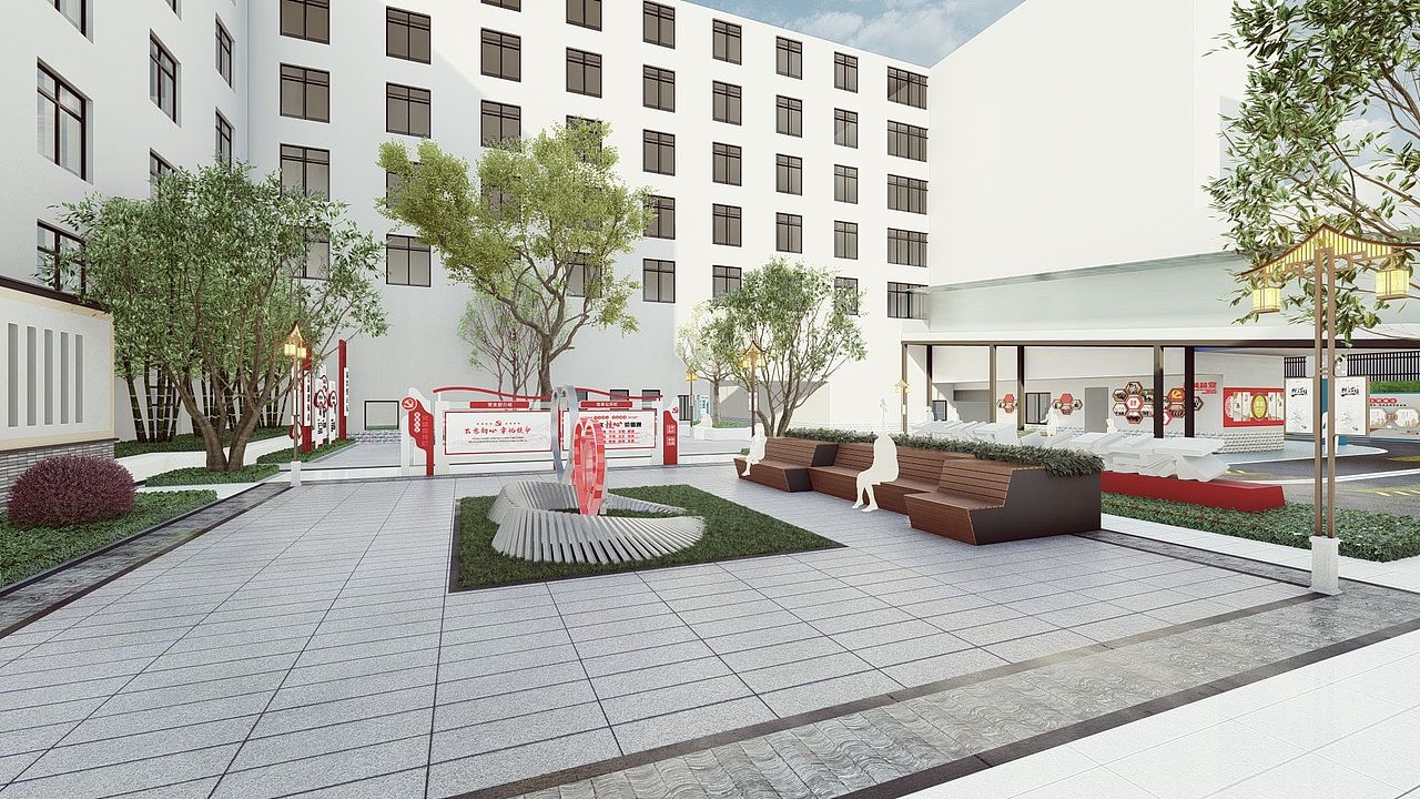 不忘初心，医往前行——医院展示园地景观改造设计！（图ZMzIzMzI4MDAw） - 景观设计 - 站酷设计师诗意景观原创素材 - 站酷ZCOOL