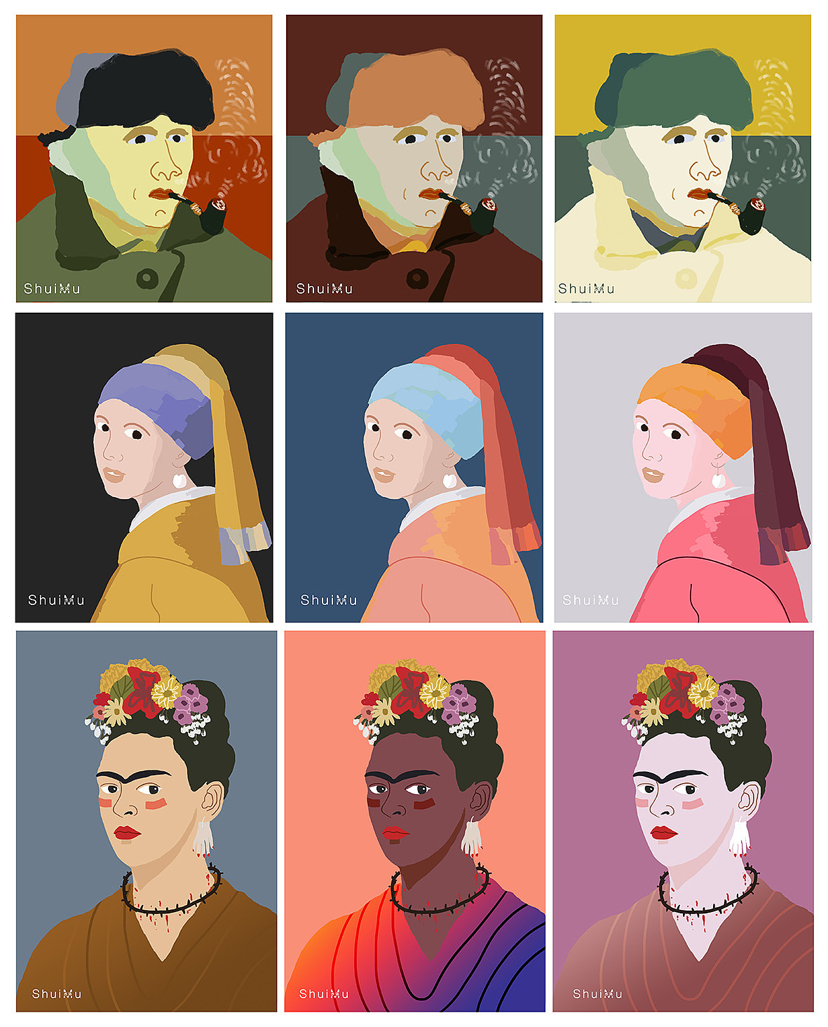 名画插图化原创设计（图ZMjMwOTA3Njg4） - 商业插画 - 站酷设计师ShuiMu水沐原创素材 - 站酷ZCOOL