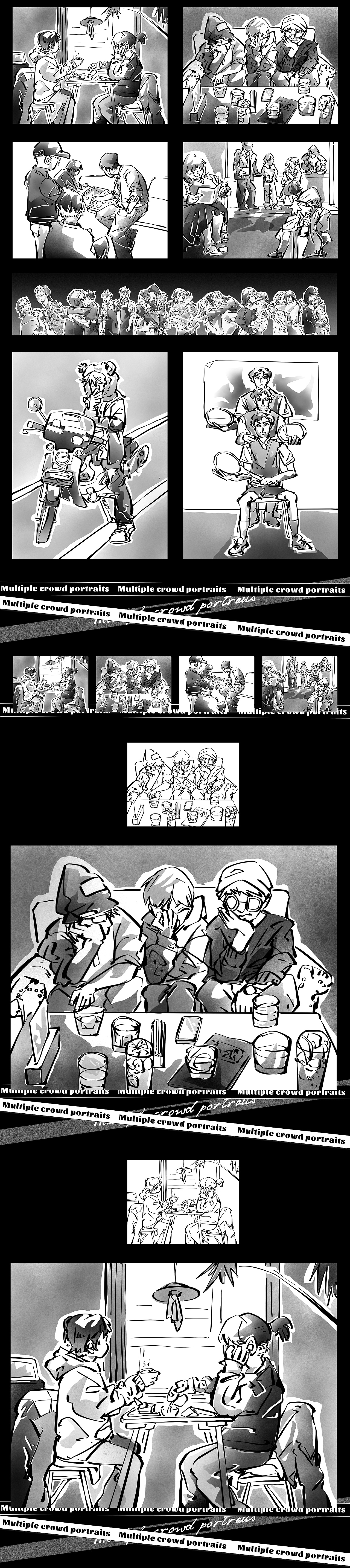 「28天」速写打卡挑战 04_相册合影（图ZMjg2NDI1MjY4） - 创作习作 - 站酷设计师PANDANAN原创素材 - 站酷ZCOOL