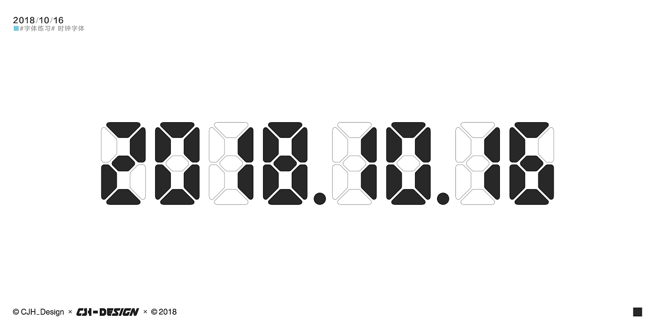 时钟字体|平面|字体\/字形|CJH_Design - 原创作