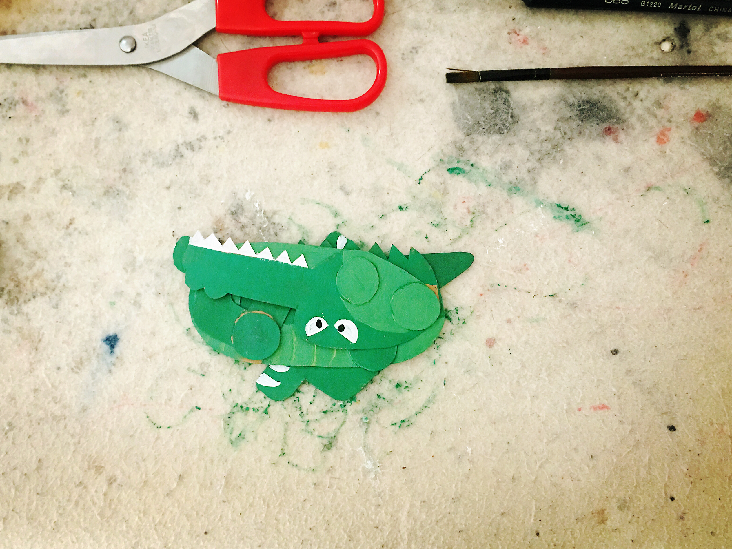 给儿子做的纸鳄鱼|手工艺|其他手工艺|宁远王记 - 原创作品 - 站酷 (ZCOOL)