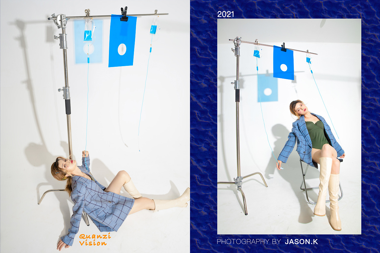 The blue of the 输液袋