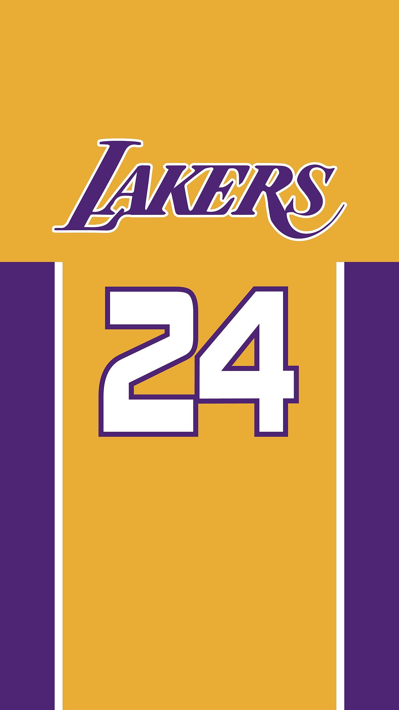 nba湖人队黄色球衣主题手机壁纸头像