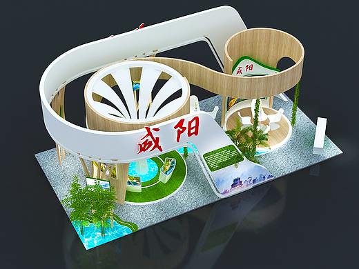 地方展位展会展台展览展点工装家装快闪店3d效果图设计