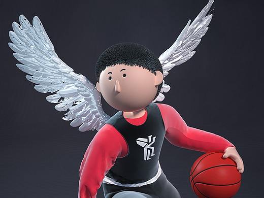 独臂篮球少年-C4D卡通人物