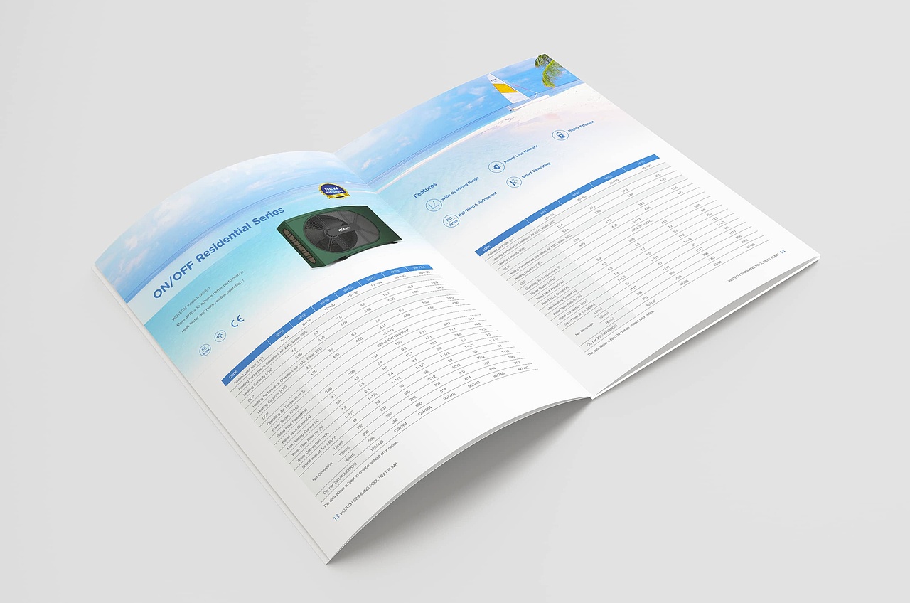 华天成空气能热泵泳池机组外贸画册