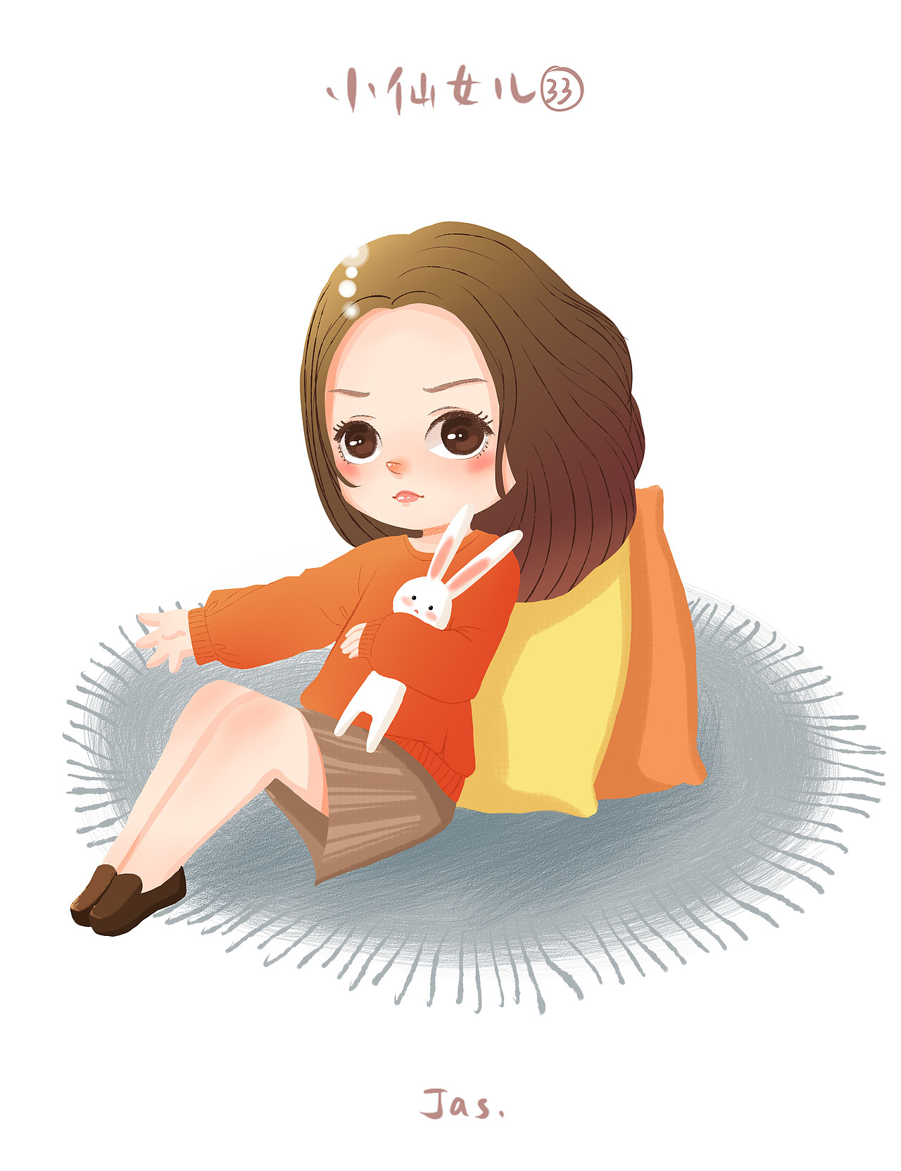 小仙女儿q版卡通人物肖像