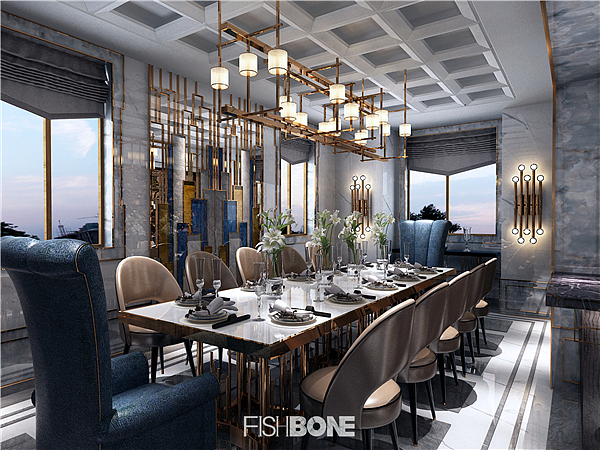 鱼骨设计-后现代风格别墅