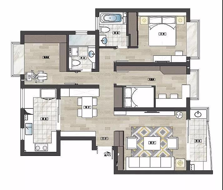 130㎡原木北欧风三居室,美观环保两不误!