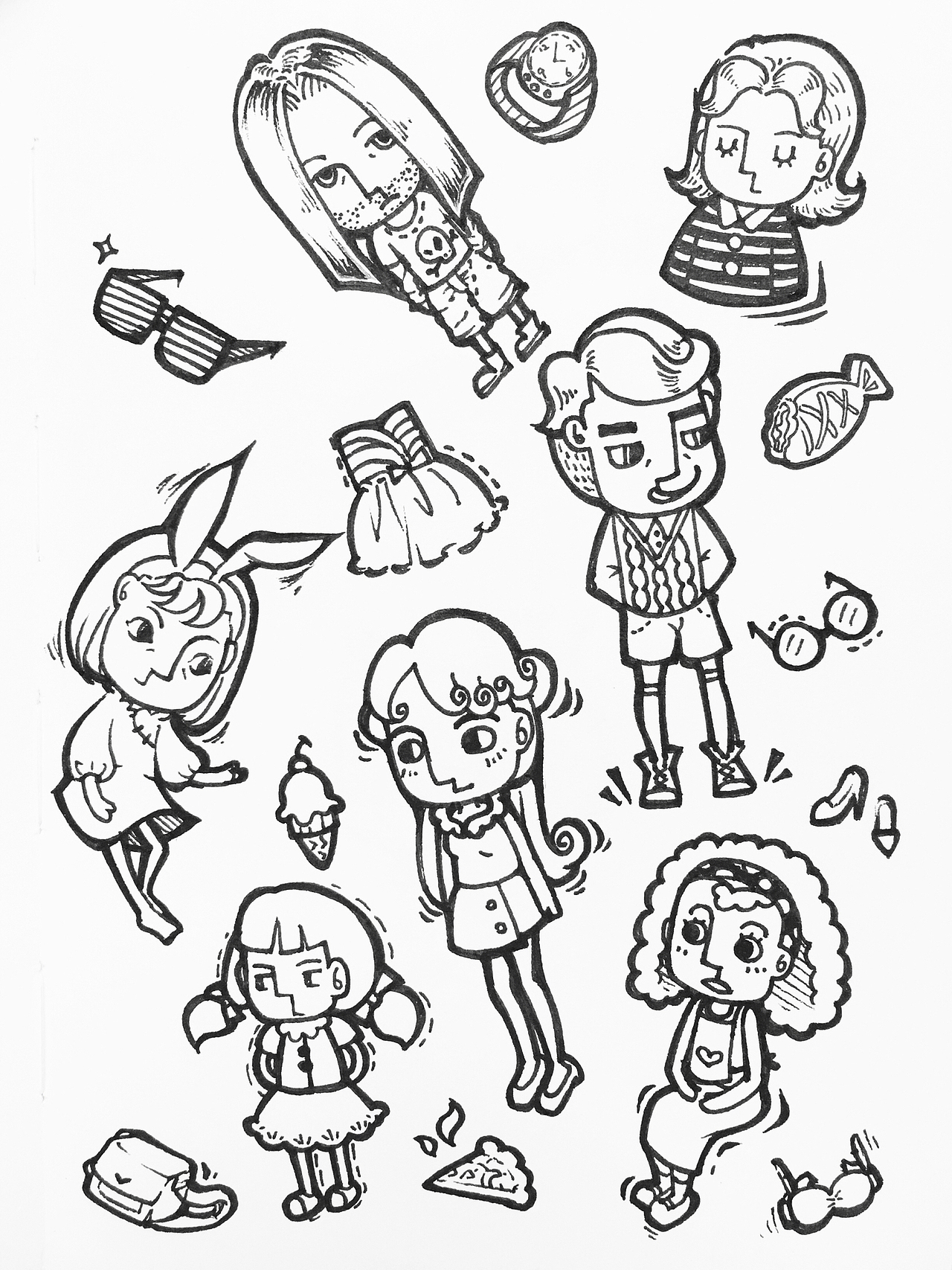 笔记本小涂鸦～（图ZMzg4NTc0NDQ=） - 新锐潮流插画 - 站酷设计师amuamu原创素材 - 站酷ZCOOL