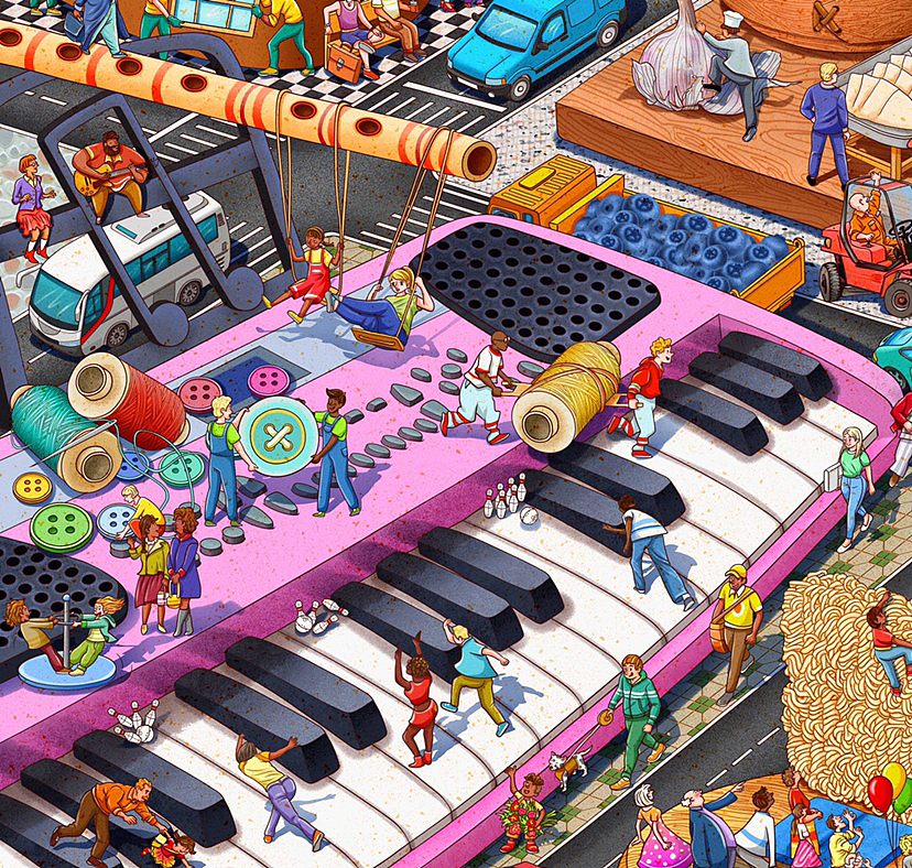 小人国主题插画