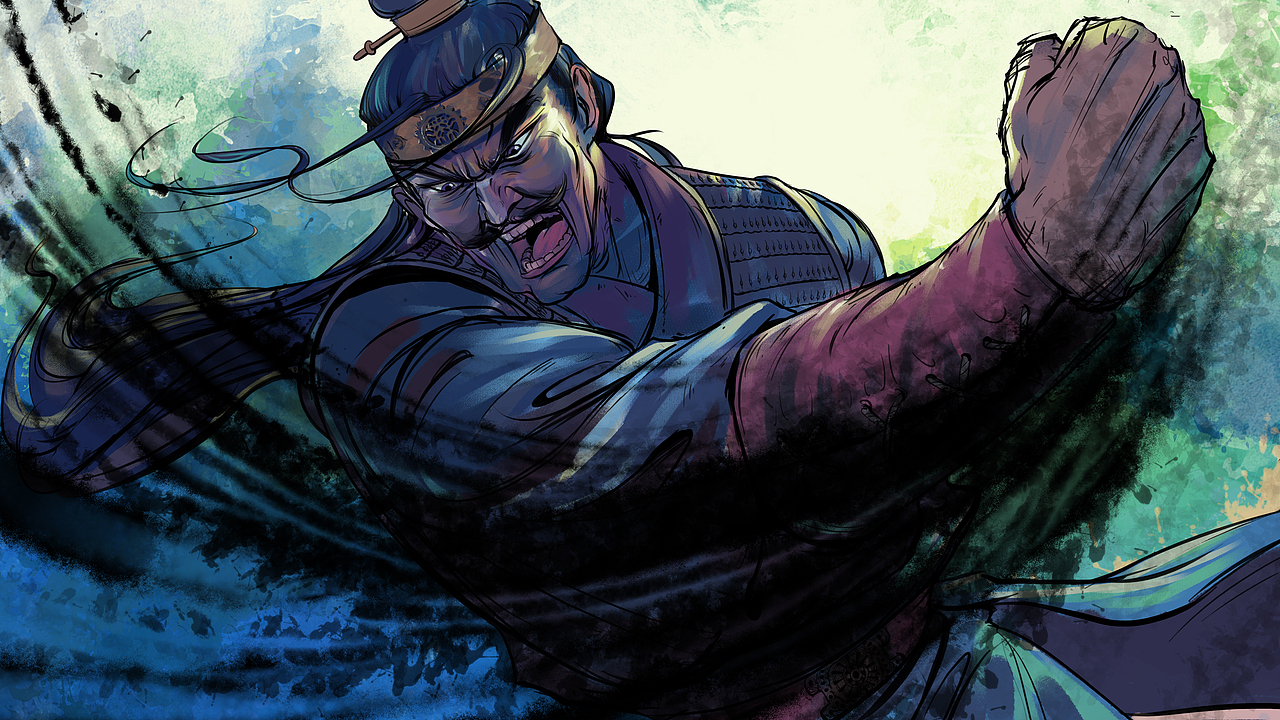 为电影《喜乐长安》绘制的一组港漫武侠风格的插图