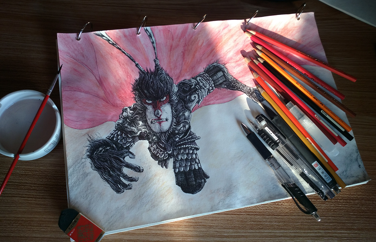 大圣归来绘画
