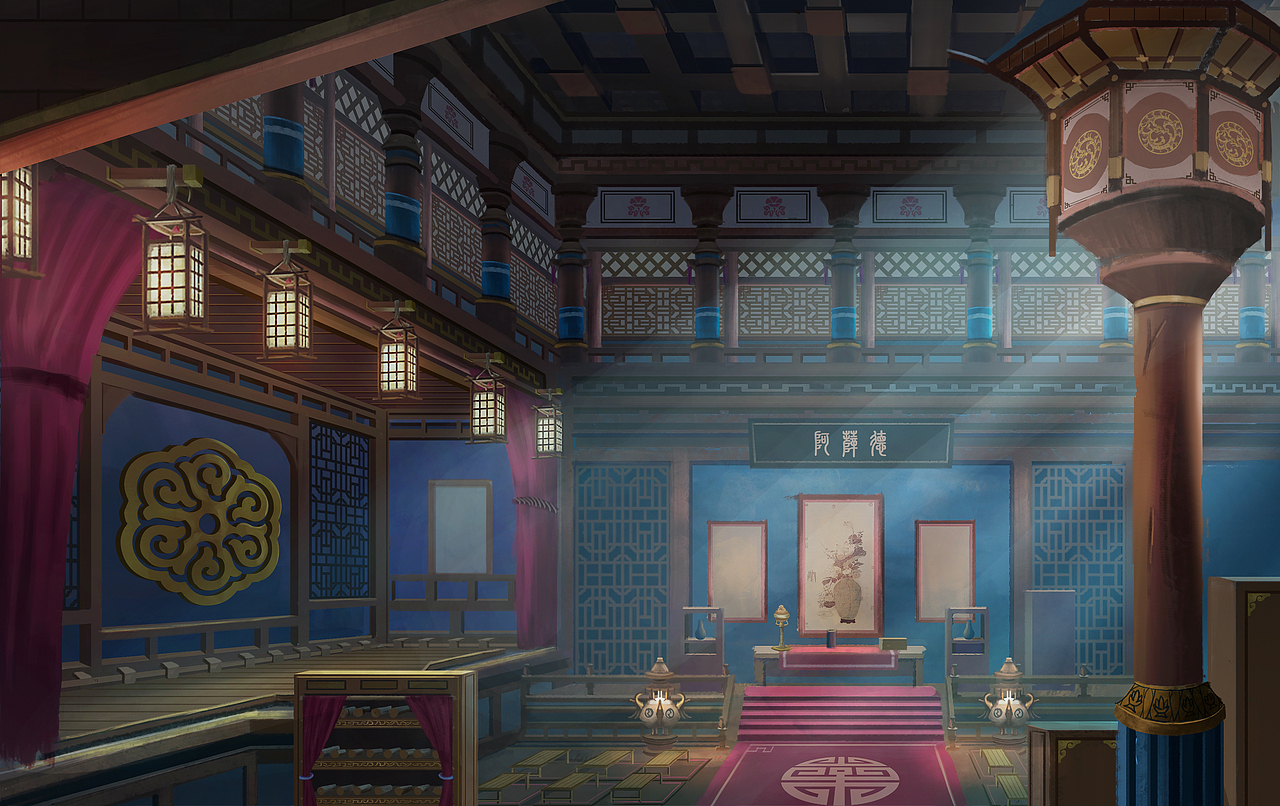 中国风室内气氛图|插画|游戏原画|雨下着夜_原创作品-站酷zcool