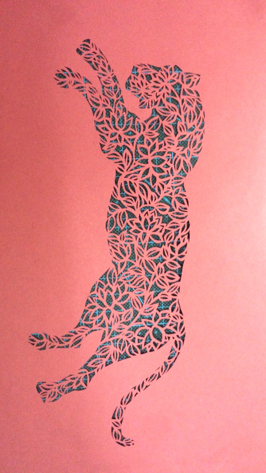 原创作品:猎豹刻纸