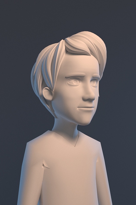 三维模型 卡通角色 3d建模影视动画 片头制作卡通男孩