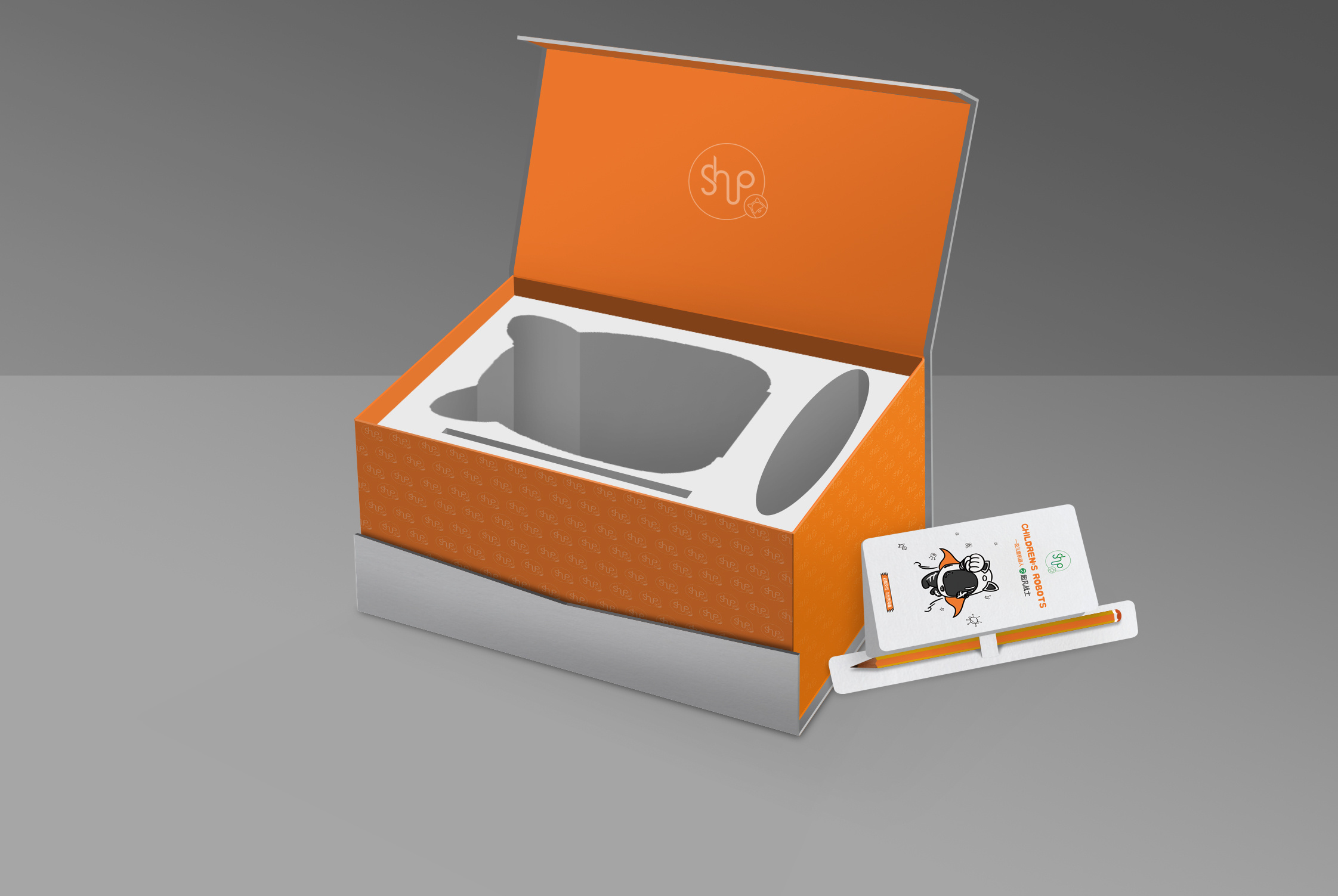 金极点智能儿童机器人的包装插画设计 品牌vi 海报宣传