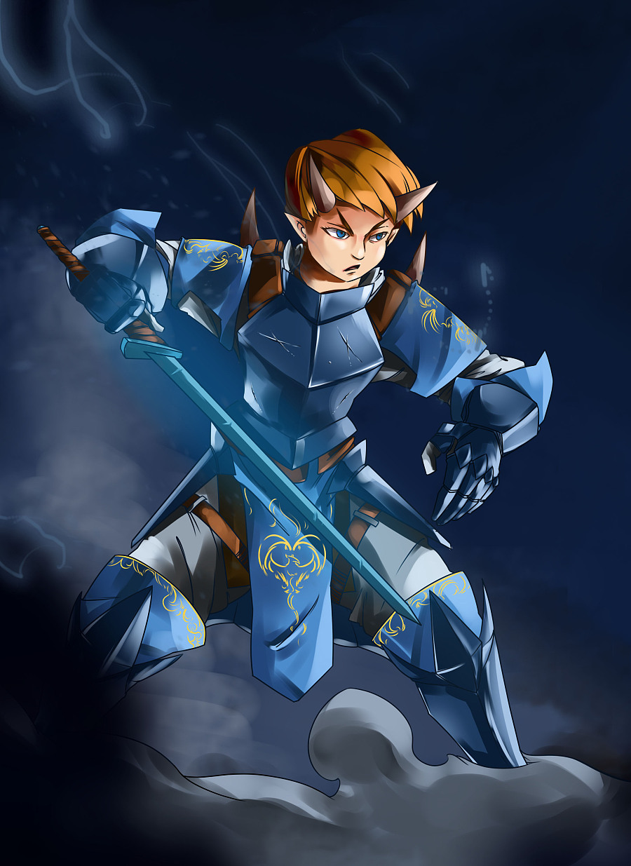 人设 蓝衣剑圣 绘制过程