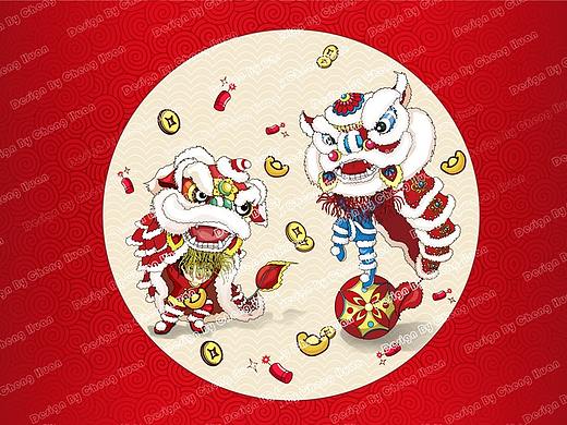 雄狮舞动贺新年