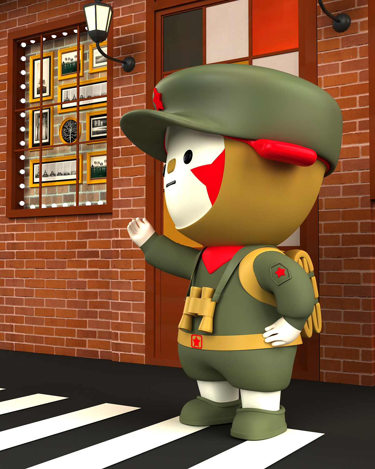 卡通红色文创IP《八号》爱国，怀旧（可授权）（图ZMjkxNjg3NzYw） - IP形象 - 站酷设计师jjass123原创素材 - 站酷ZCOOL