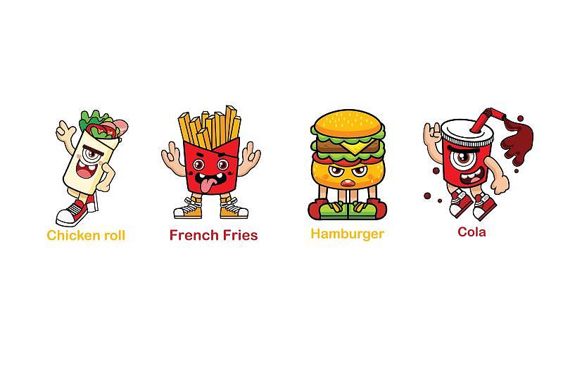 快餐插畫（圖ZMTIxMjI0ODY0） - 商業(yè)插畫 - 站酷設(shè)計(jì)師畫畫的大花原創(chuàng)素材 - 站酷ZCOOL