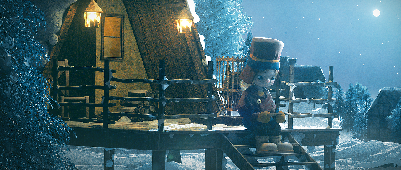 作品简介:以《klaus》该动画为设计原型,用小女孩和信贯穿整个故事