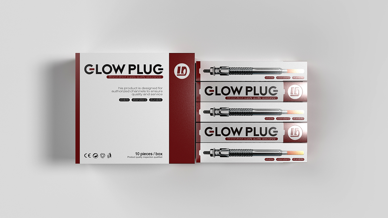 汽车预热塞火花塞包装盒设计-悟杰品牌视觉设计