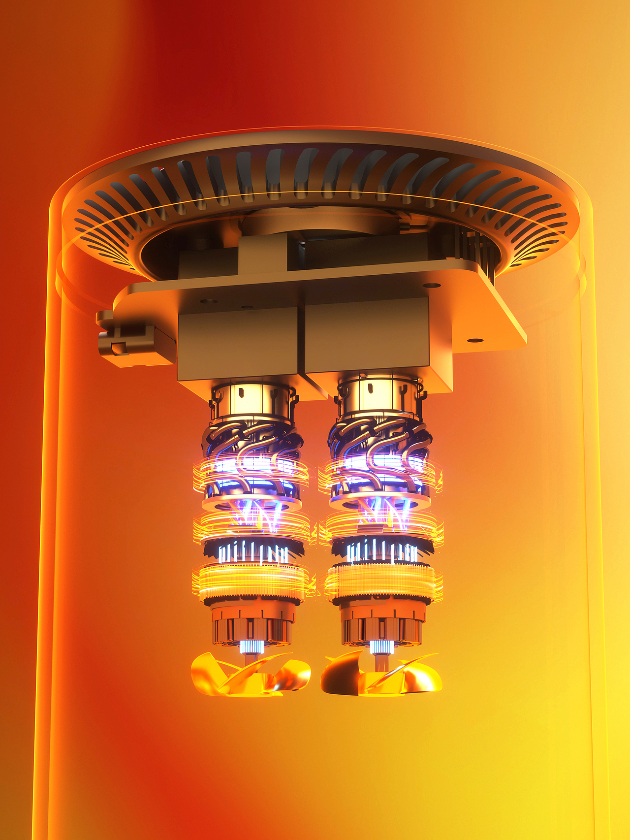 【吸尘器-充气泵】产品渲染