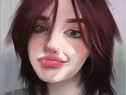 厚涂速涂练习-一个酷酷的女孩