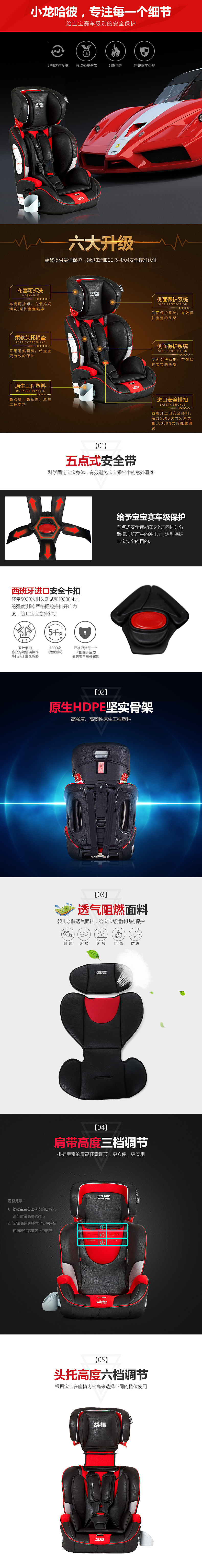 母婴类目-儿童汽车安全座椅详情页-小龙哈彼官方旗舰店（图ZMzk0MDIwMjA=） - 电商 - 站酷设计师山人自有妙计原创素材 - 站酷ZCOOL