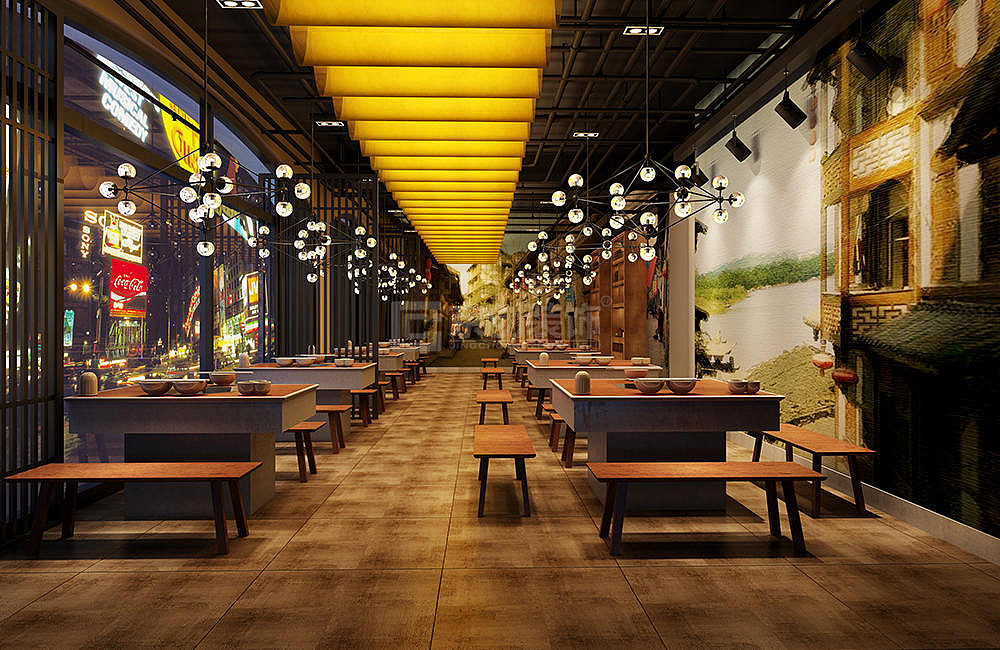 郑州火锅店装修设计案例-渝味晓宇重庆火锅店效果图_郑州餐饮装修公司