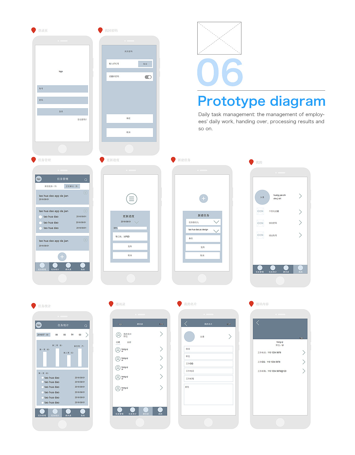 企业管理手机app界面设计ui原型图icon图标交互设计