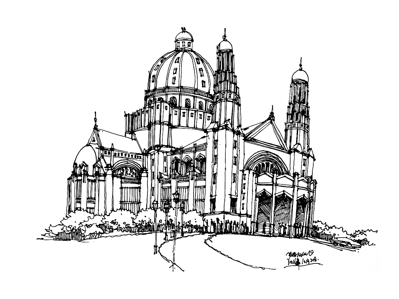 发一波近期钢笔手绘建筑作品