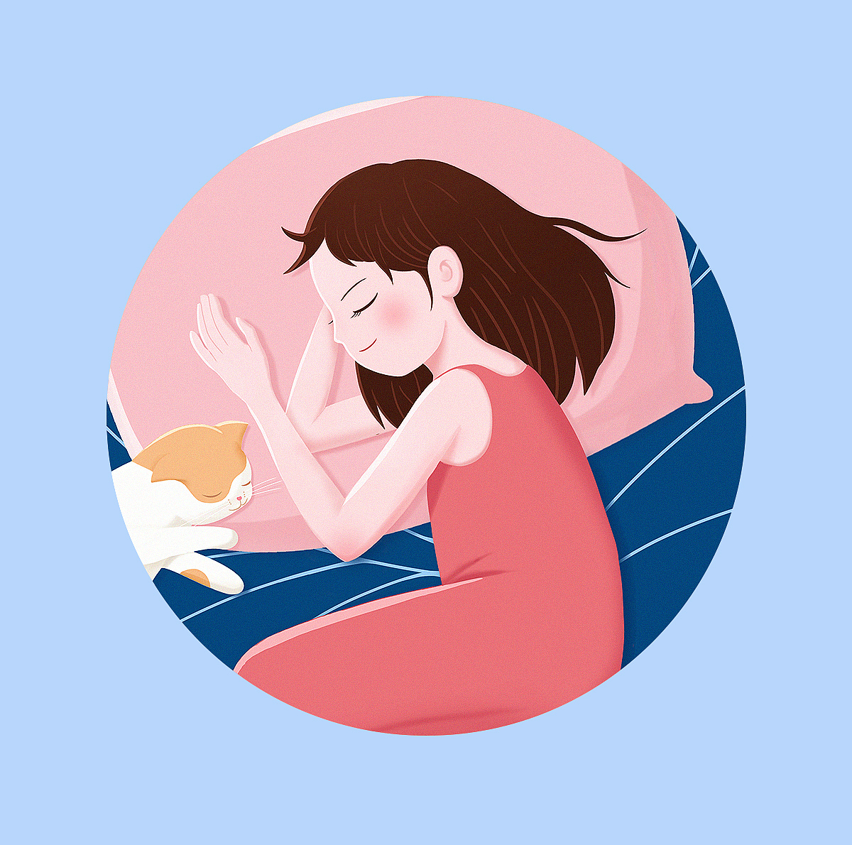 人物睡眠商业插画