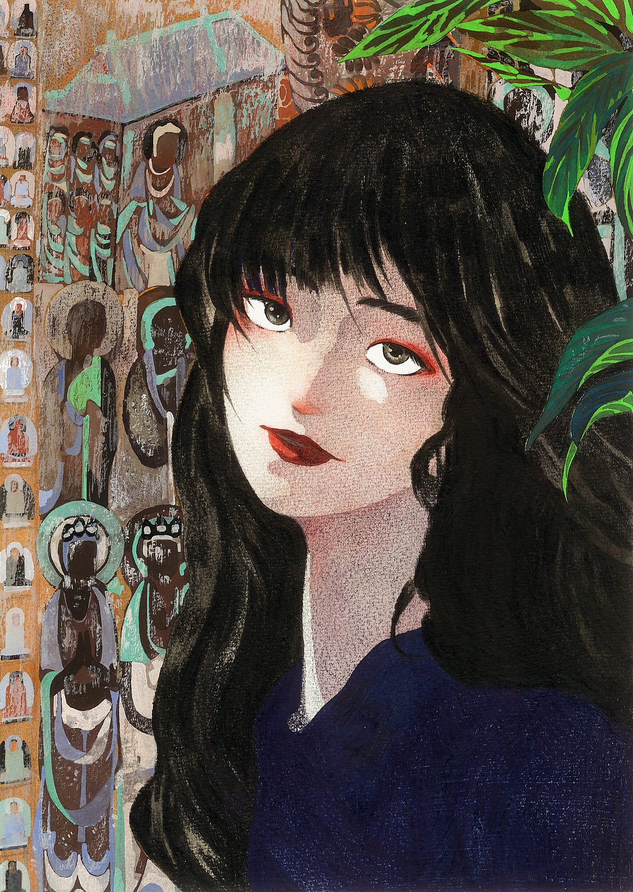 敦煌遗梦（图ZMTMwNjQ2MjM2） - 商业插画 - 站酷设计师找不到地址的月白原创素材 - 站酷ZCOOL